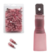 22-18 Gauge Red Heat Shrink 1/4" Quick Disconnects