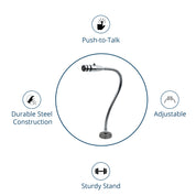 Rebuild Skills RBX-515SBG-18X Cardioid Dynamic Low Z Microphone with 18" Inch Gooseneck and Push-to-Talk Switch