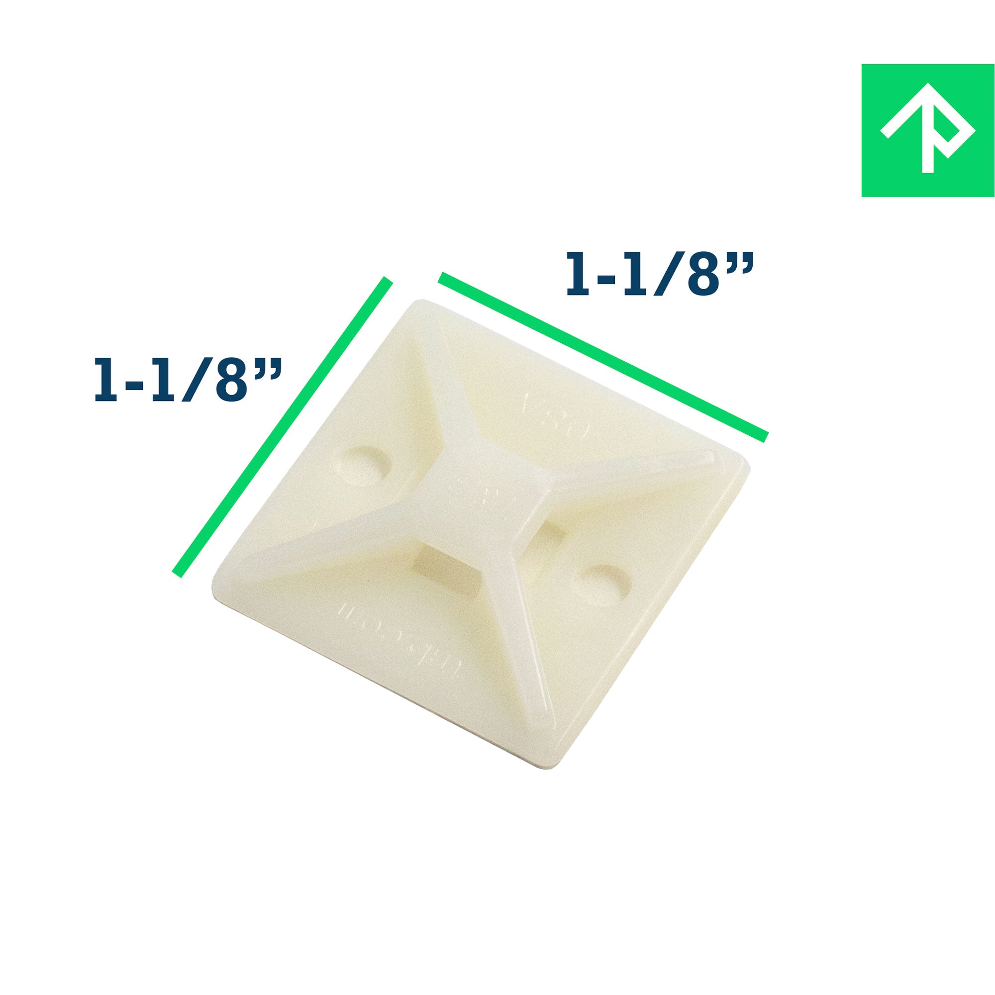 Natural Wire Tie Mounting Base, 1"