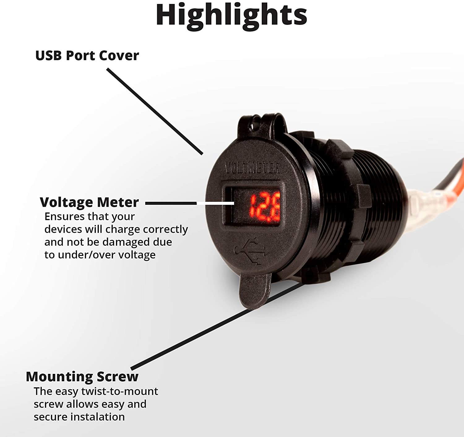 3 USB 3.0 Car Charger, 12V/24V 36W QC3.0 USB Charger Socket, 3 x USB 3.0  Socket Charger USB Outlet Fast Charge with 10A Wire Fuse Aluminum (Black)