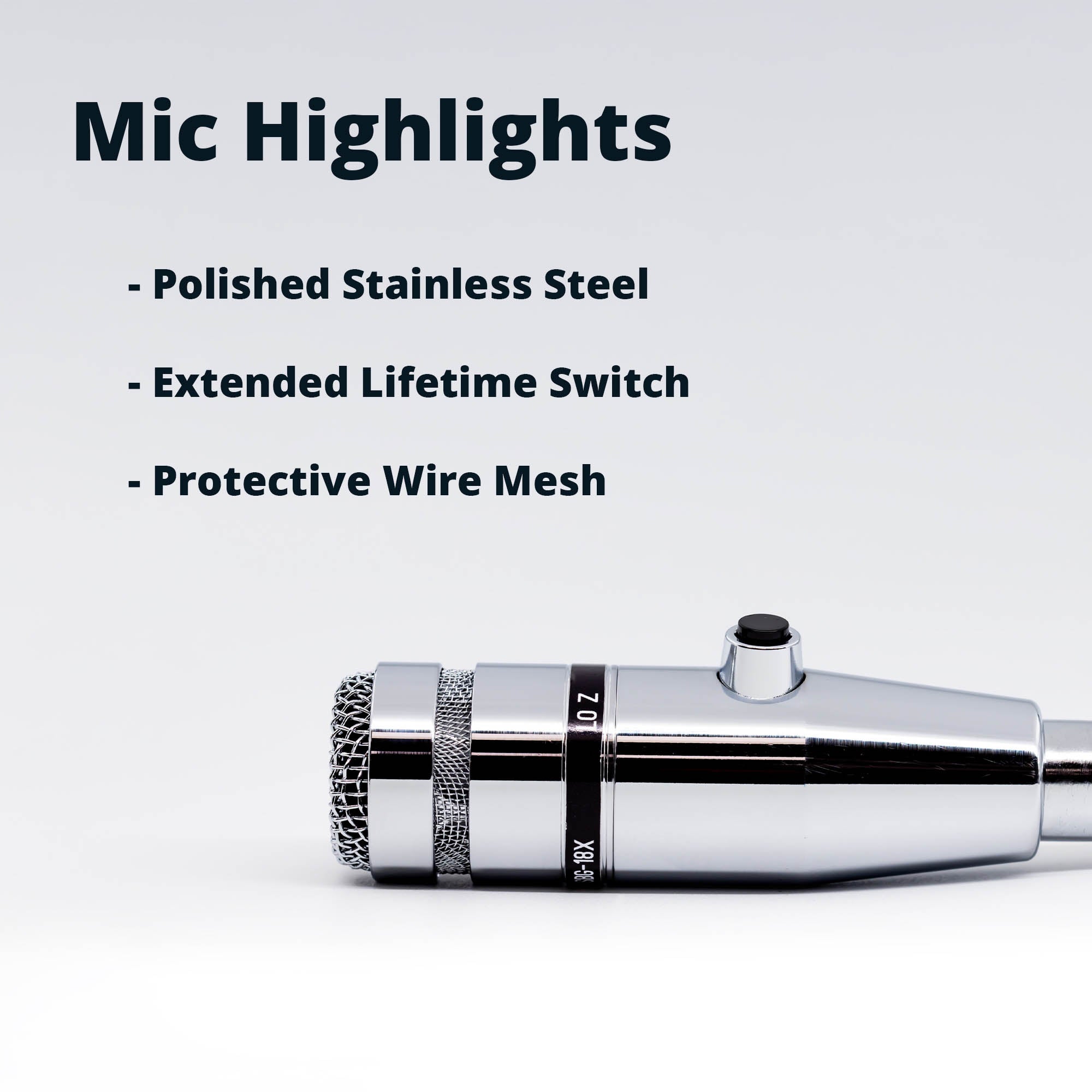 Rebuild Skills RBX-515SBG-18X Cardioid Dynamic Low Z Microphone with 18" Inch Gooseneck and Push-to-Talk Switch