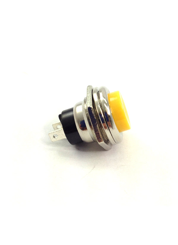 Yellow Momentary Pushbutton Switch SPST (On)-Off 4 Amps @ 125VAC