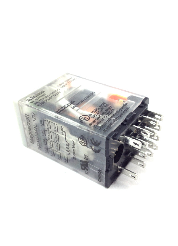 Relay 12VDC, 10A, 4PDT, Plug In Solder Term