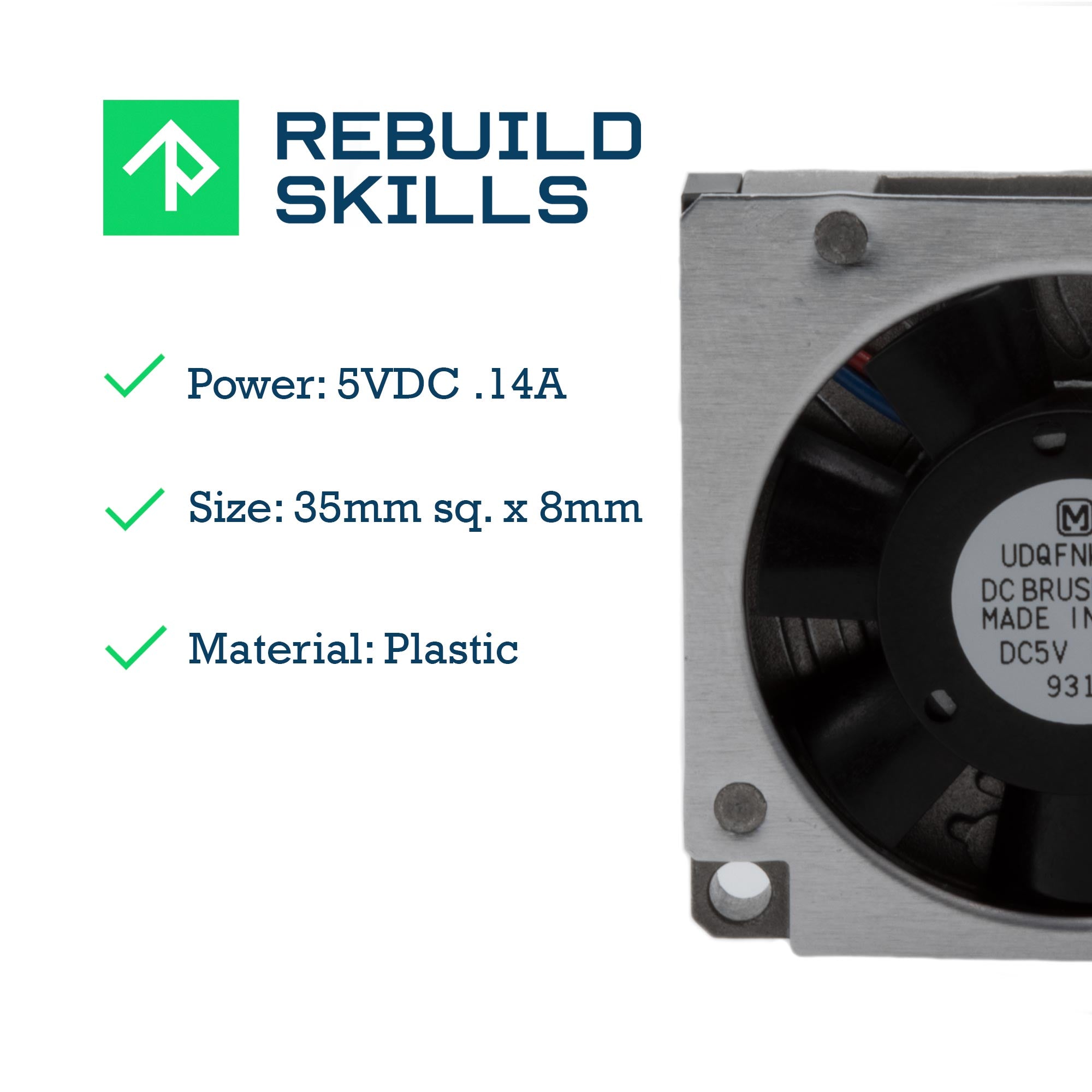 Panasonic Cooling Fan UDQFNKH11 - 5V 0.14A 35mm x 7mm - High Performance!