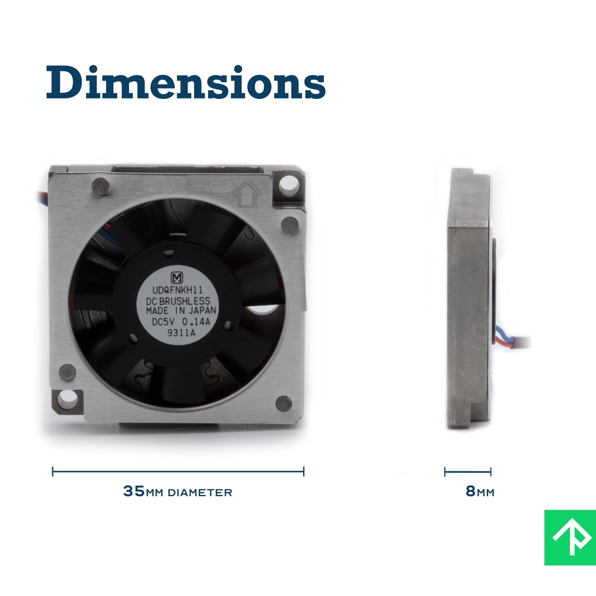 Panasonic Cooling Fan UDQFNKH11 - 5V 0.14A 35mm x 7mm - High Performance!